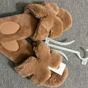 Target Brown Fuzzy Slippers